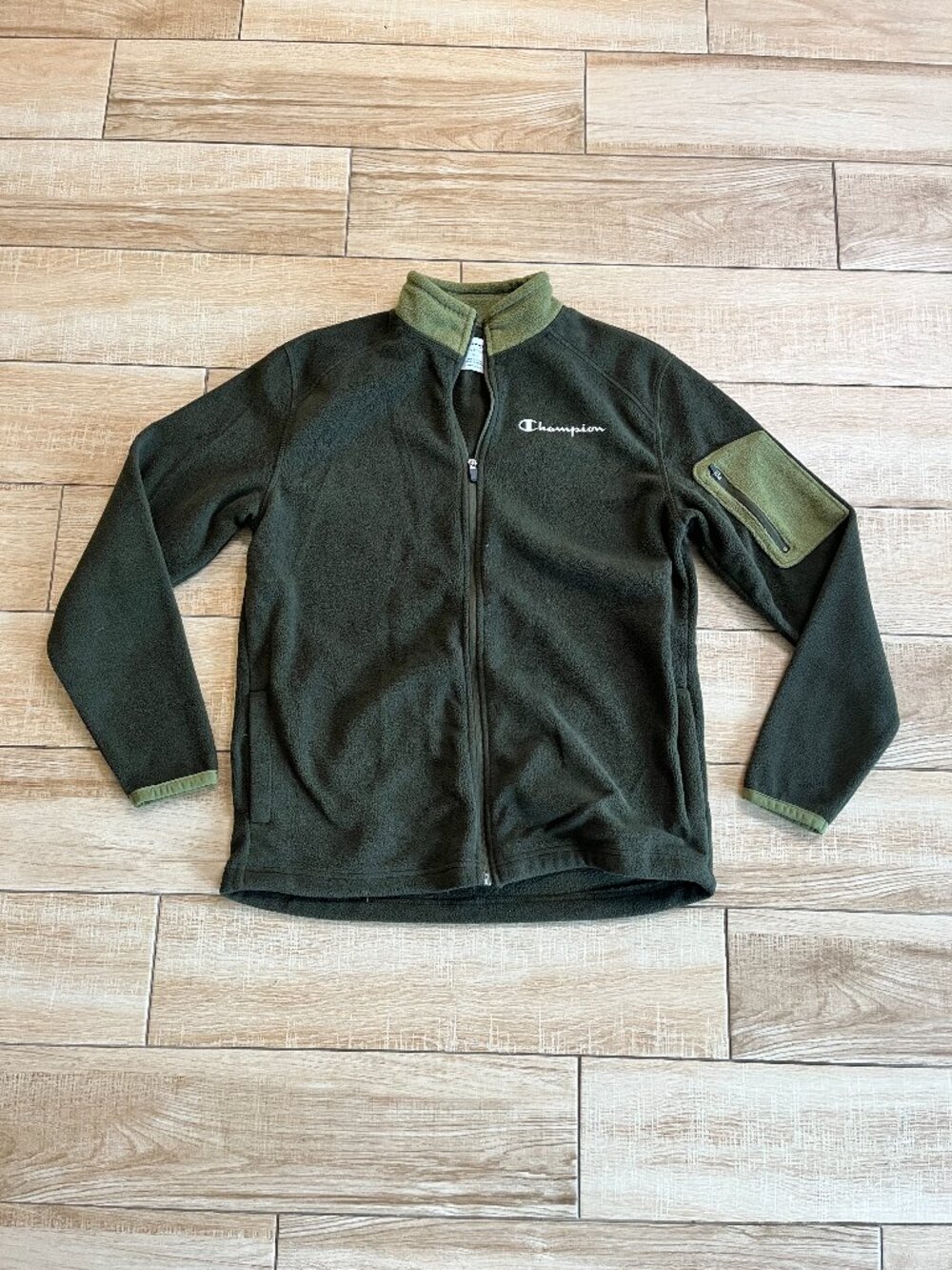 Unisex Champion Green Fleece Zipper Jacket - S